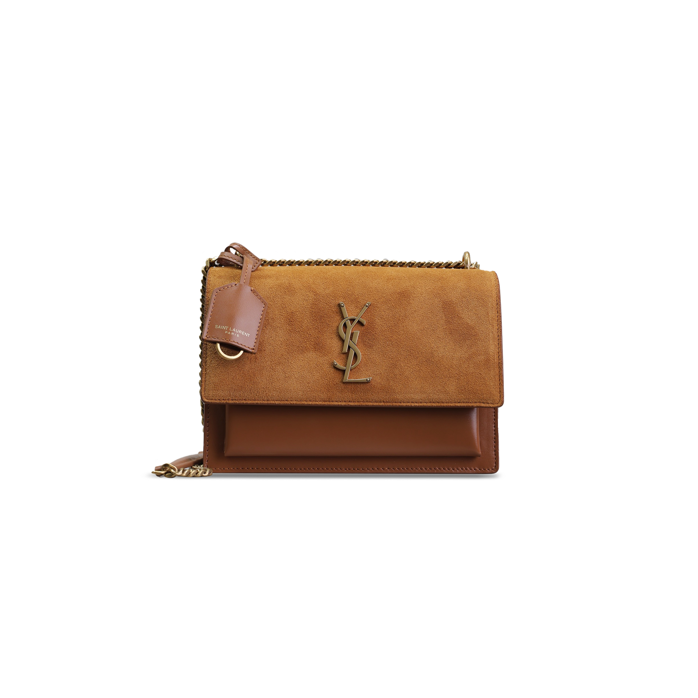 YSL SUNSET MEDIUM IN SUEDE AND LEATHER 422906 (22*16*8cm)